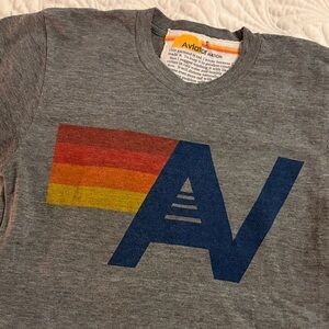Aviator Nation Gray Tee with Colorful Logo